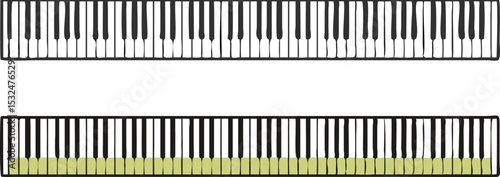Piano keyboard set vector illustration
