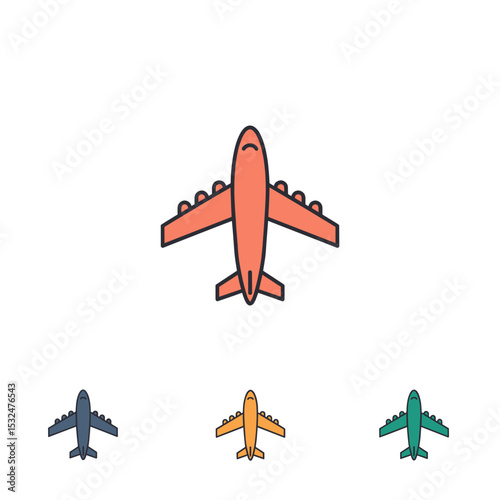 Harmonic Duotone Minimal Icons – Airplane Travel (Set)
