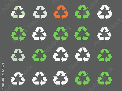 Colorful Recycling Symbol Set - Eco Icons for Apps & Packaging
