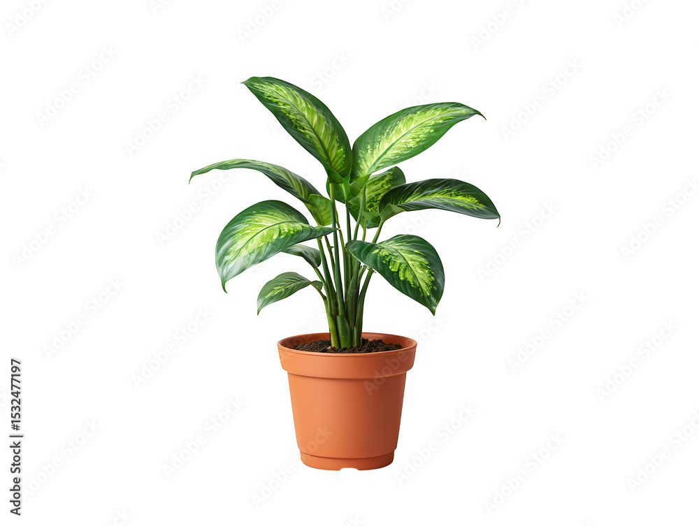 Fototapeta premium Potted Dieffenbachia Plant