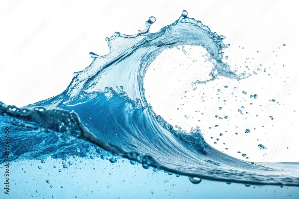 Obraz premium Stunning Blue Water Wave: Splashing Texture Background for Design Projects