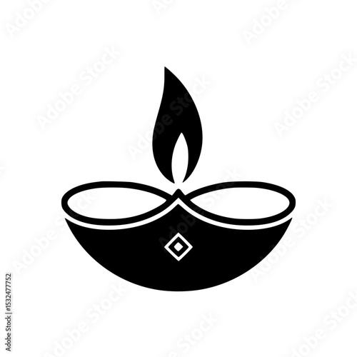Diwali Diya Lamp Simple SVG