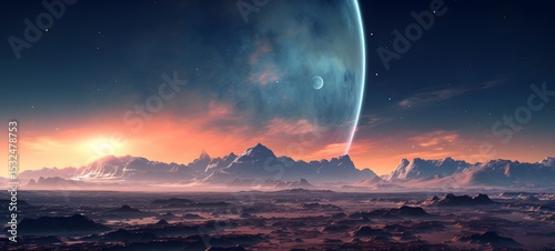Galaxy Version of desert world, ai generative
