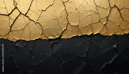 Old, dry, and cracked tree bark texture forms an abstract, grunge pattern on the rough wood surface, resembling weathered stone or parched earth