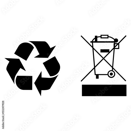 RECYCLING ARROW WEEE ICON VECTOR