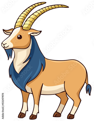 Cartoon Mountain Goat Illustration