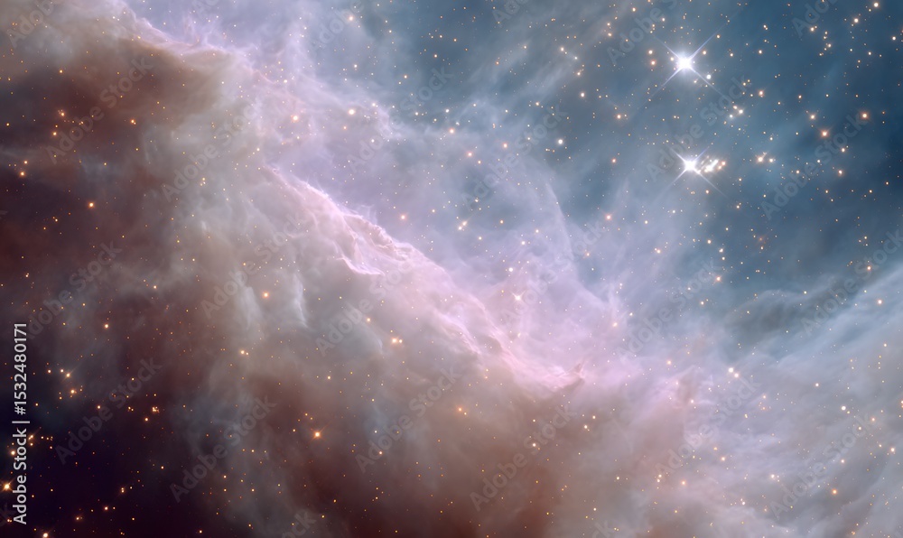 Obraz premium Dramatic close-up of a dusty nebula, Generative AI