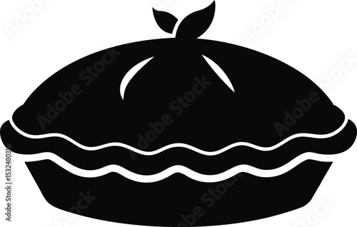 Apple Pie Silhouette Vector Illustration 