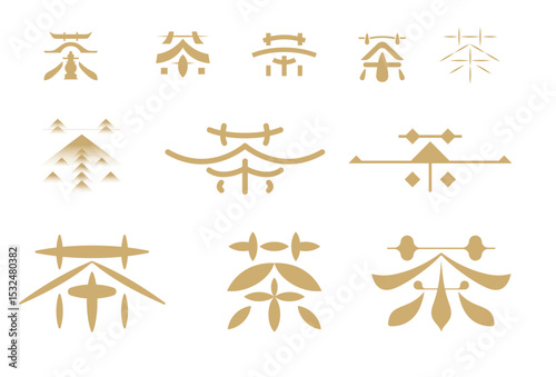 Vector illustration ICONS of Chinese-style tea culture
