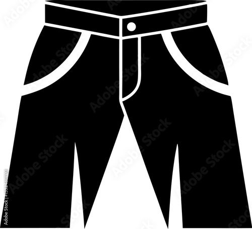 Denim Jeans Silhouette Vector Illustration 