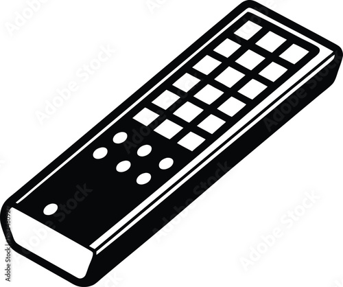 TV remote – black silhouette on white background
