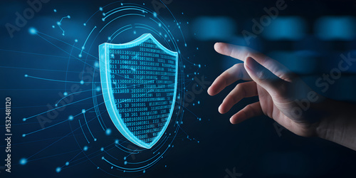 Cyber Security Shield Protection Digital Data Privacy Network Safety Technology Concept