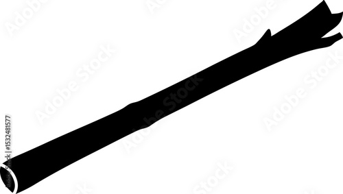 Sandalwood Stick Silhouette Vector Illustration 