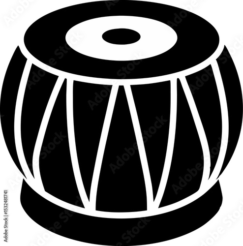 Tabla Drum Silhouette Vector Illustration 