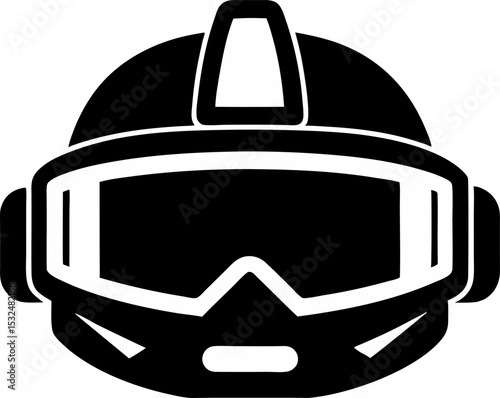 VR Helmet Silhouette Vector Illustration 