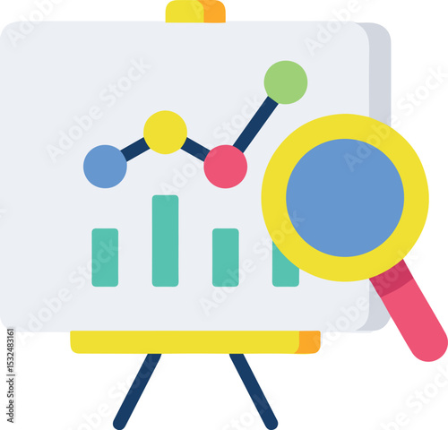 Statistic Chart Icon – Analysis Graphic and Business Insight Vector EPS 10