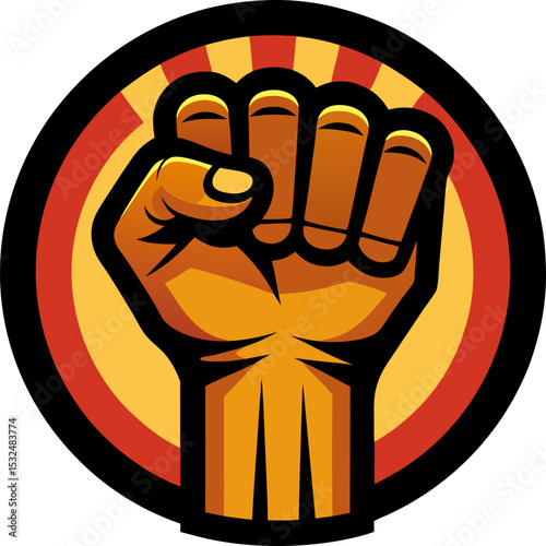 A vector of a clenched fist in white background