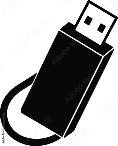 USB – black silhouette on white background