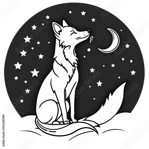 月夜のキツネ｜Fox Under the Moonlight
