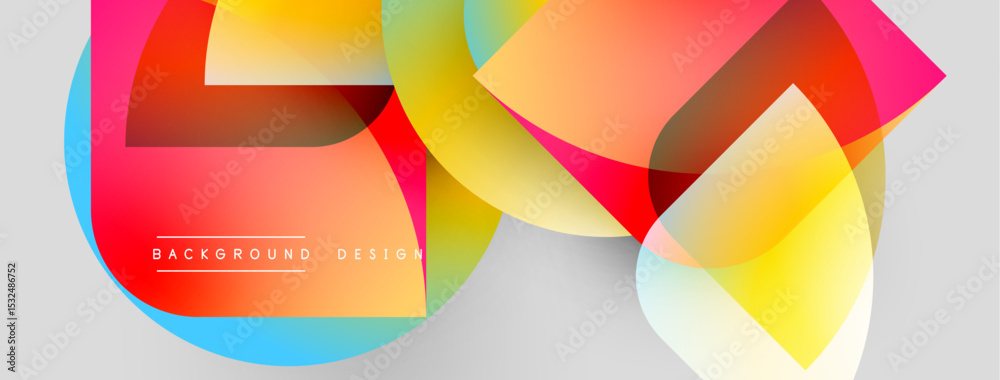 Obraz premium Abstract colorful shapes overlap. Gradient hues create dynamic visual effect. Modern design element for backgrounds, banners.