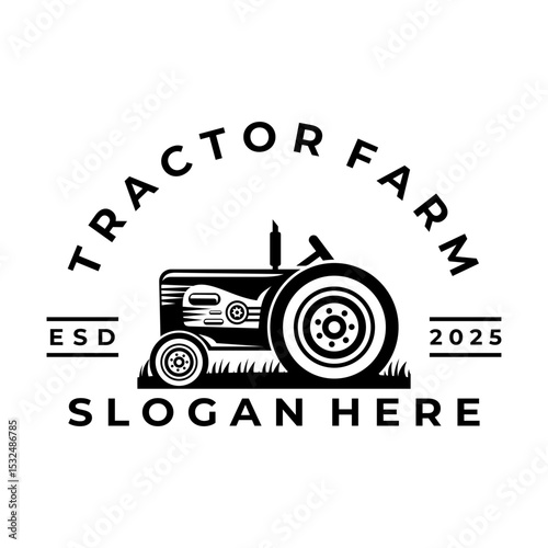 Tractor logo design icon vector. Tractor Agro Farm logo design template