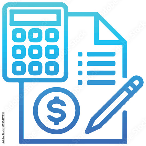 Finance and Accounting Icon – Bank Transaction and Budgeting Symbol EPS 10