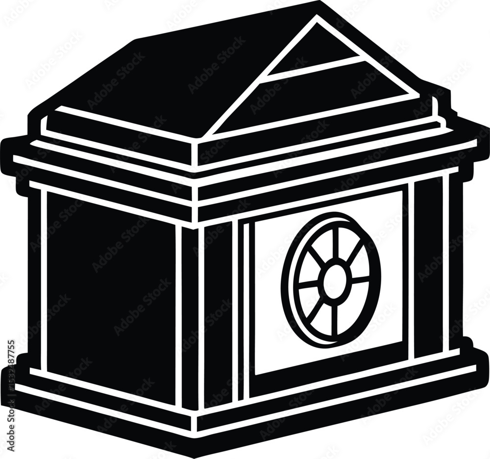 Vault – black silhouette on white background