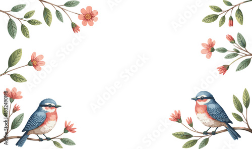 bird on branch Vectors illustrations