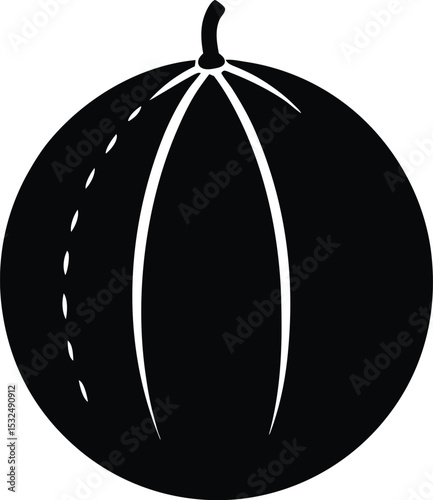 Watermelon – black silhouette on white background