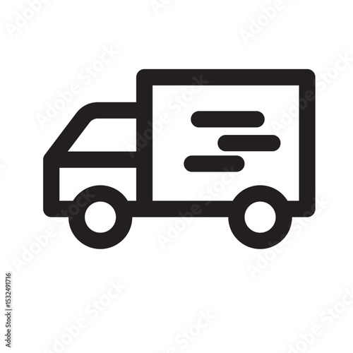 Simple black line drawing of a delivery truck.