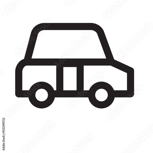 Simple line drawing of a small passenger car.