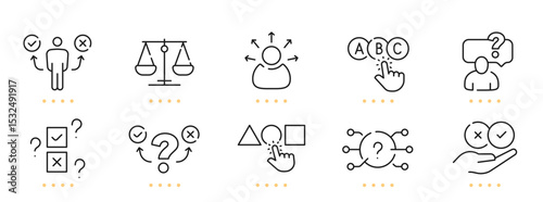 Making choice related line icons. Editable stroke