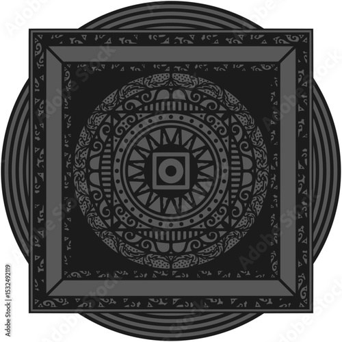 Ornamented mandala illustration; decorative motif