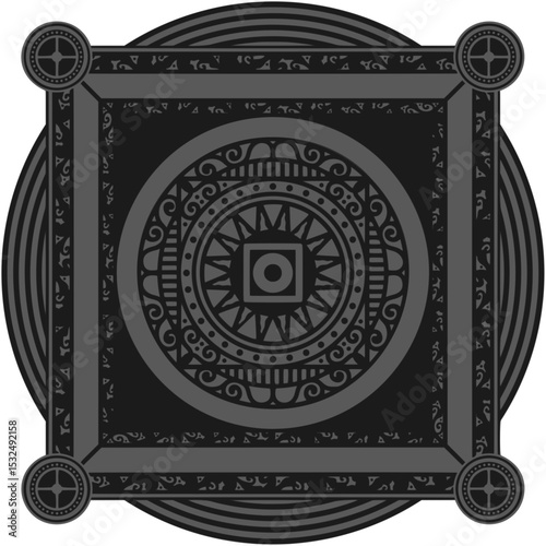 Ornamented mandala illustration; decorative motif