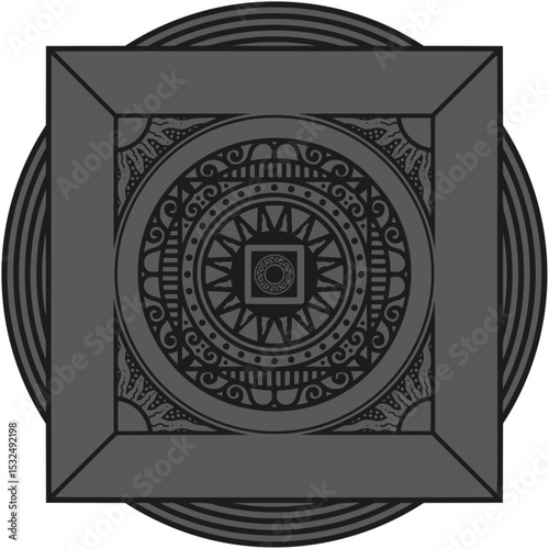 Ornamented mandala illustration; decorative motif