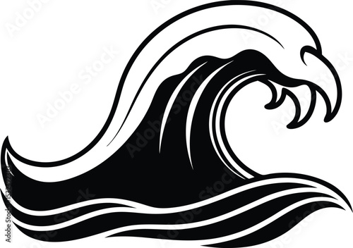 Wave – black silhouette on white background
