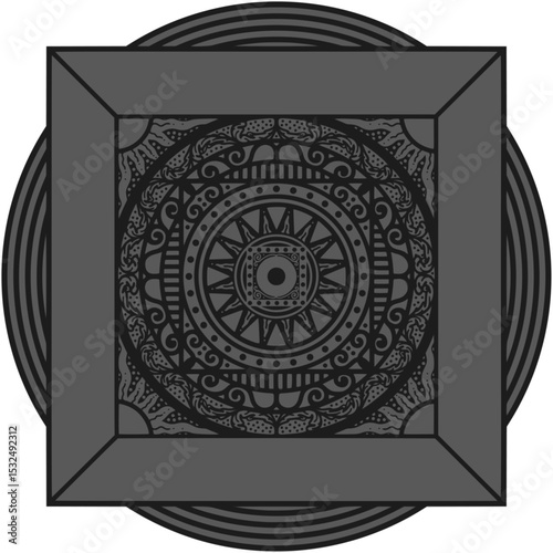 Ornamented mandala illustration; decorative motif