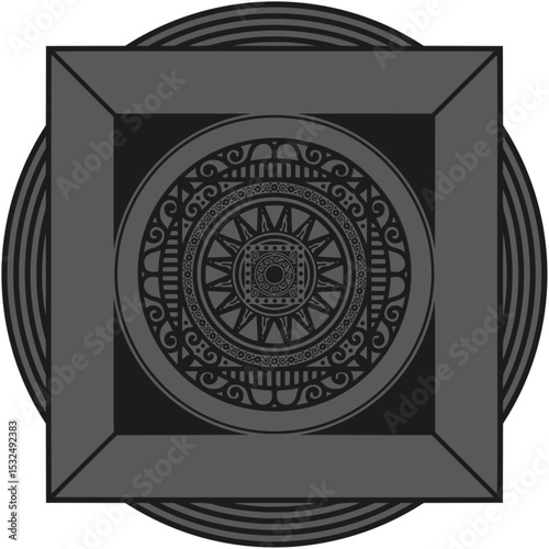 Ornamented mandala illustration; decorative motif