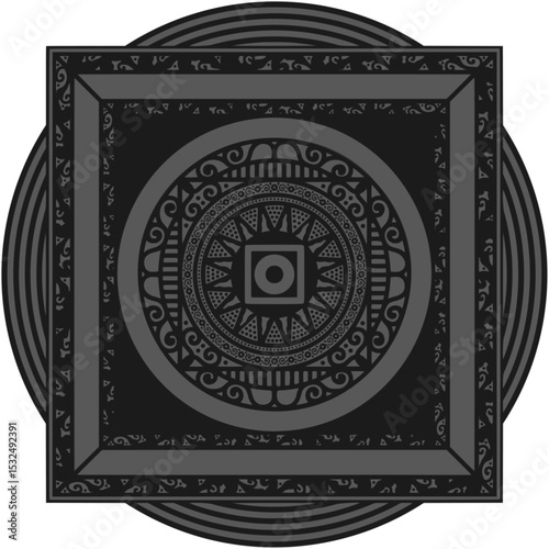 Ornamented mandala illustration; decorative motif