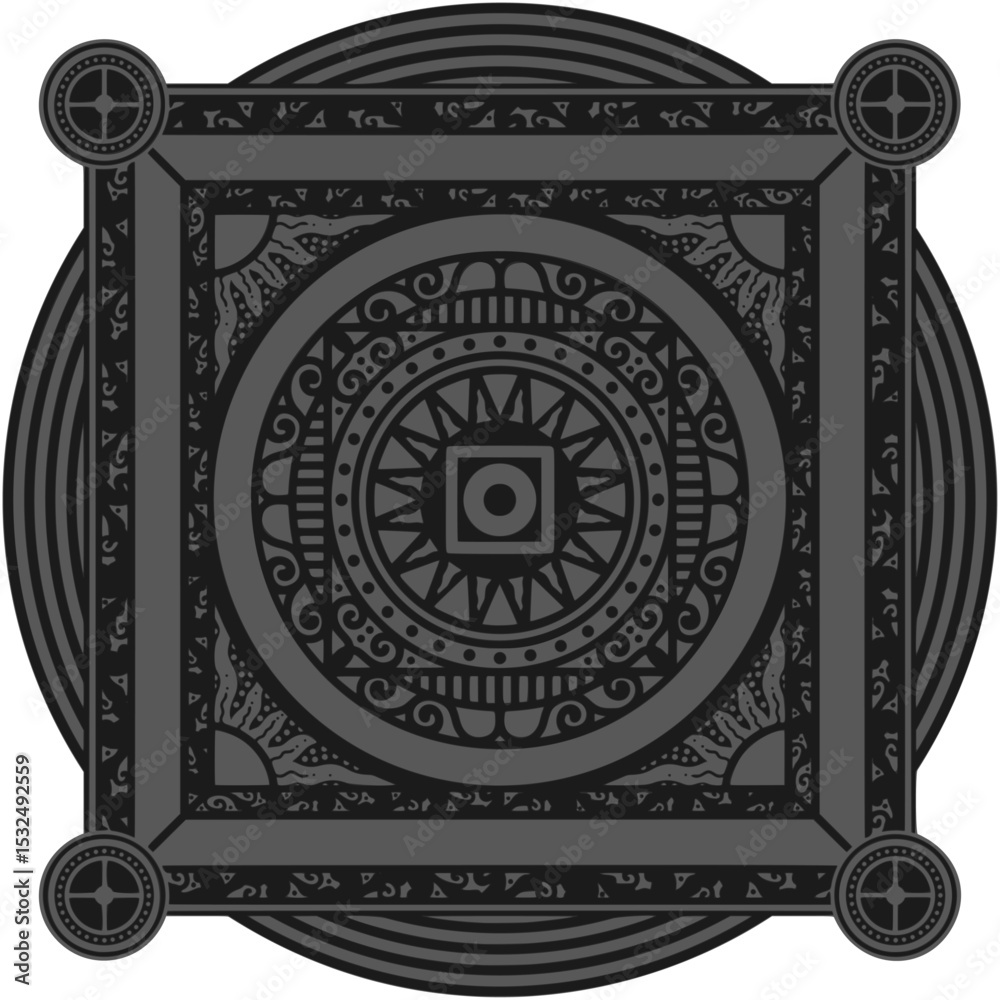 Obraz premium Ornamented mandala illustration; decorative motif