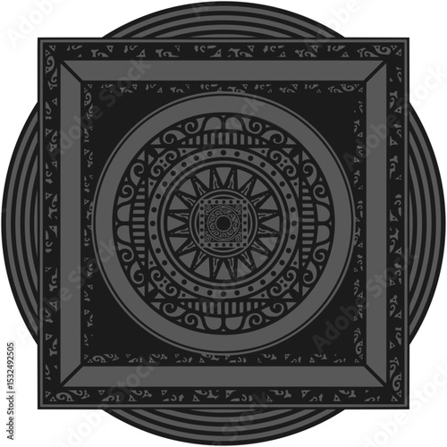 Ornamented mandala illustration; decorative motif
