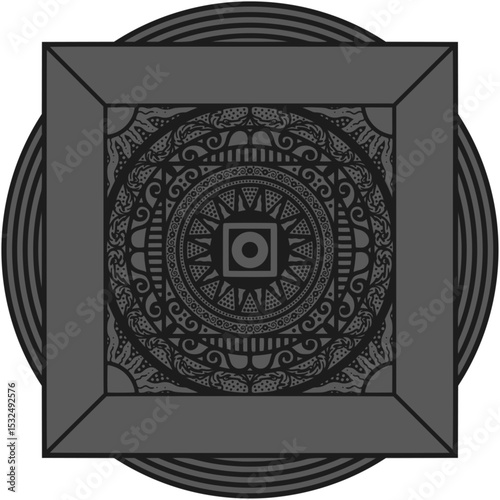 Ornamented mandala illustration; decorative motif