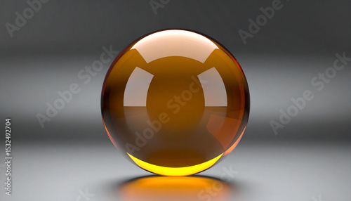 a close up of a spherical object with a reflective surface, which is likely glass given its transparency and shine
