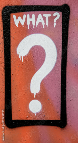 White question mark and 
