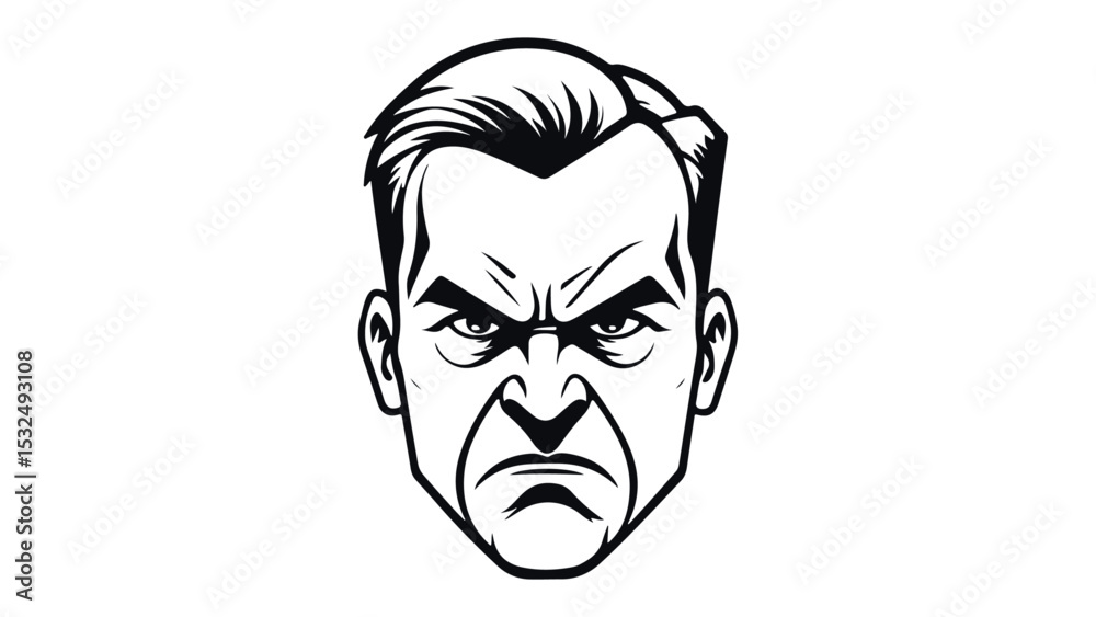Fototapeta premium simple angry worker face vector illustration