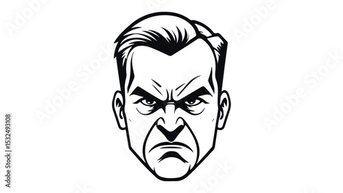 simple angry worker face vector illustration