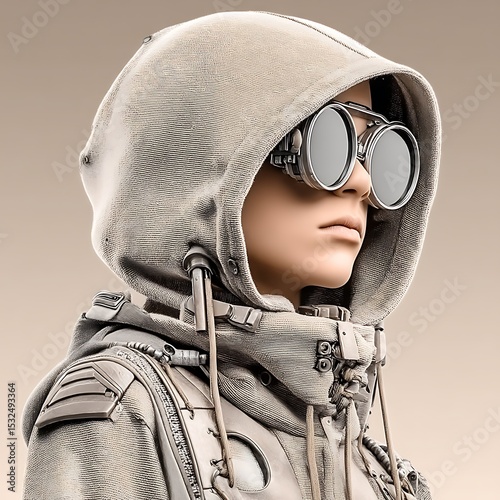 Cyberpunk Style Fashion Futuristic Hooded Jacket with Goggles