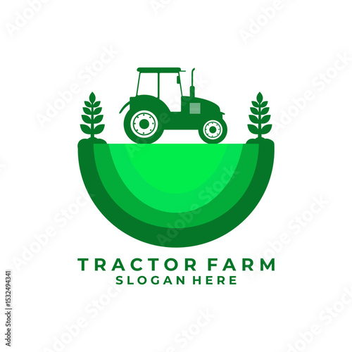 Agriculture logo design vector template. Tractor Farmer logo design