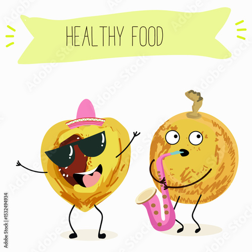 jaboticaba fruit cute funny cheerful characters. Vector hand drawn  illistration.