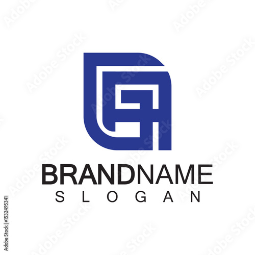 Alphabet Letters AG or GA logo design template